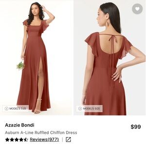 Azazie | Dresses | Azazie Elvira Halter Chiffon Bridesmaid Dress In  Terracotta | Poshmark